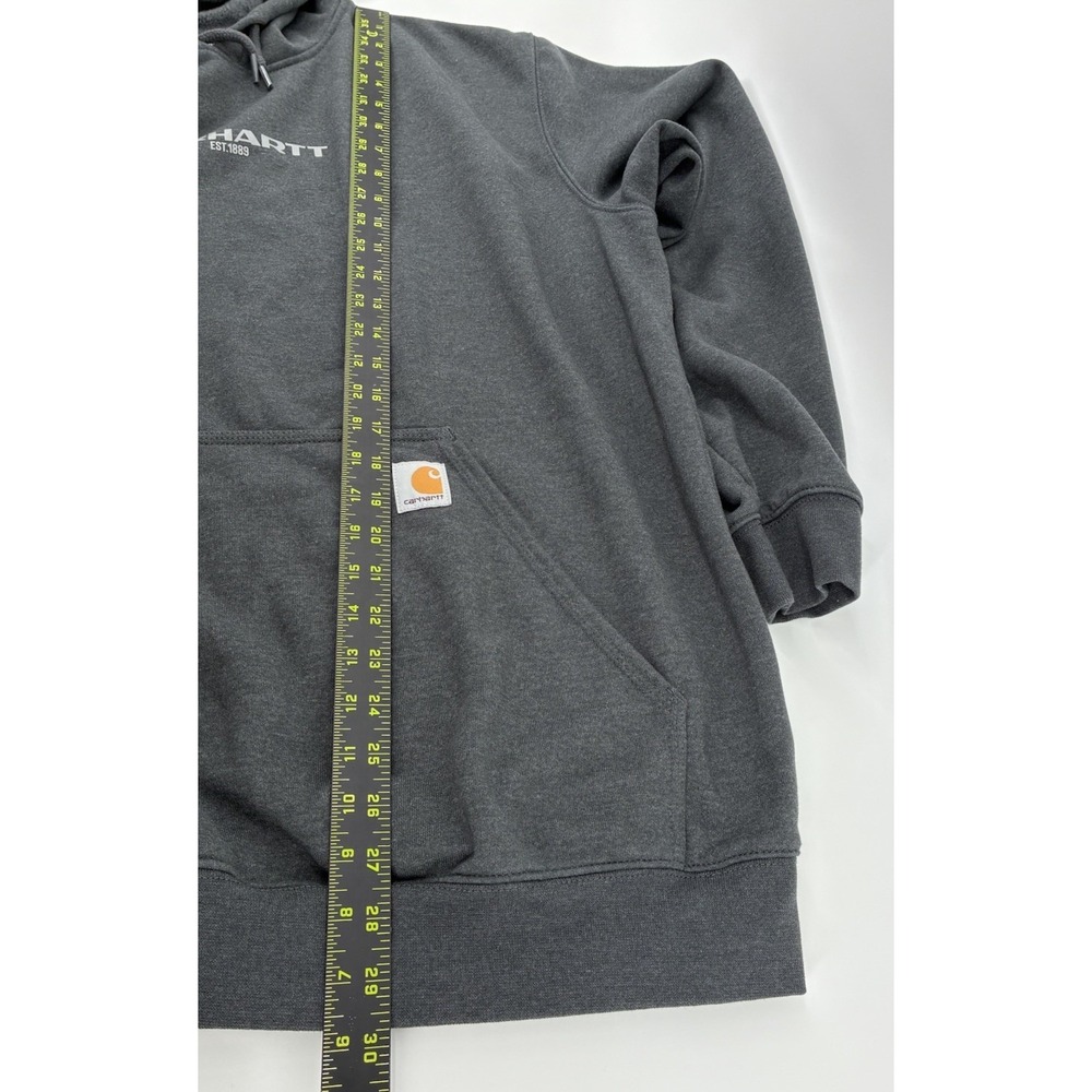 Carhartt Rain Defender Hoodie‎ Large Charcoal Loose Fit Pullover Workwear TS7031 - Picture 7 of 8